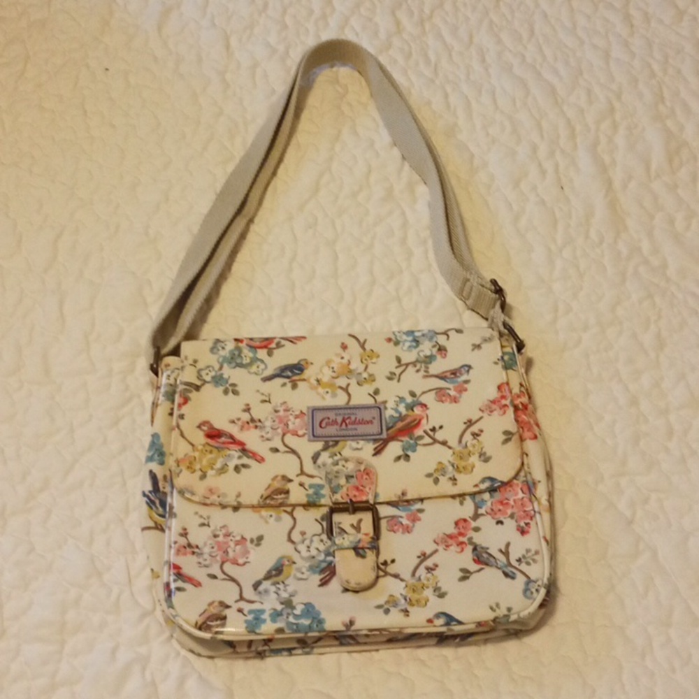 Cath Kidston PVC coated floral/bird shoulder/crossbody bag